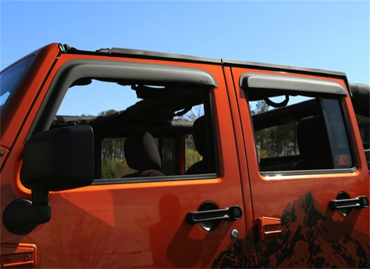Rugged Ridge 11349.12 Window Visors; Matte Black; 4-Door; 07-17 Jeep Wrangler JK
