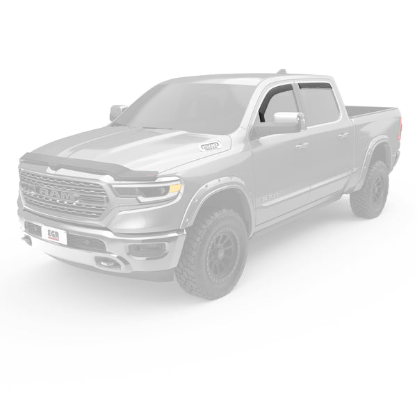 EGR In-channel window visors front & rear set matte black Extended Cab 19-22 Ram 1500