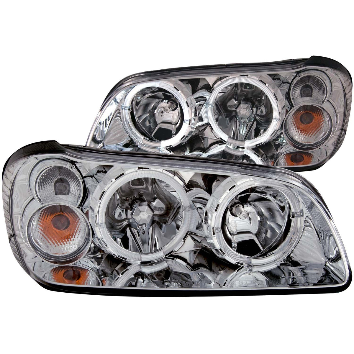 AnzoUSA 121202 Crystal Headlights with Halo Chrome