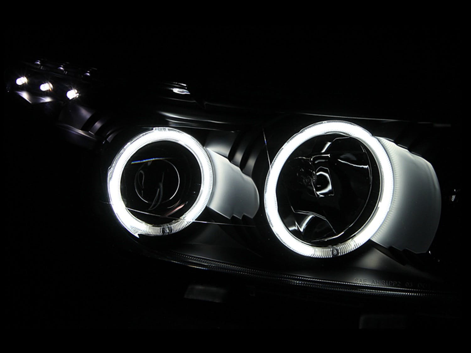 AnzoUSA 121280 Projector Headlights with Halo Black