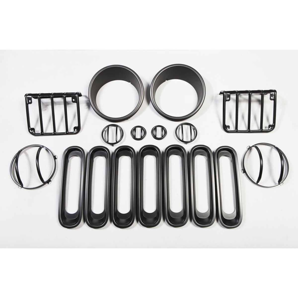 Rugged Ridge 12496.06 17 Piece Euro Guard Light Kit; Black; 07-17 Jeep Wrangler JK