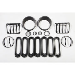 Rugged Ridge 12496.06 17 Piece Euro Guard Light Kit; Black; 07-17 Jeep Wrangler JK