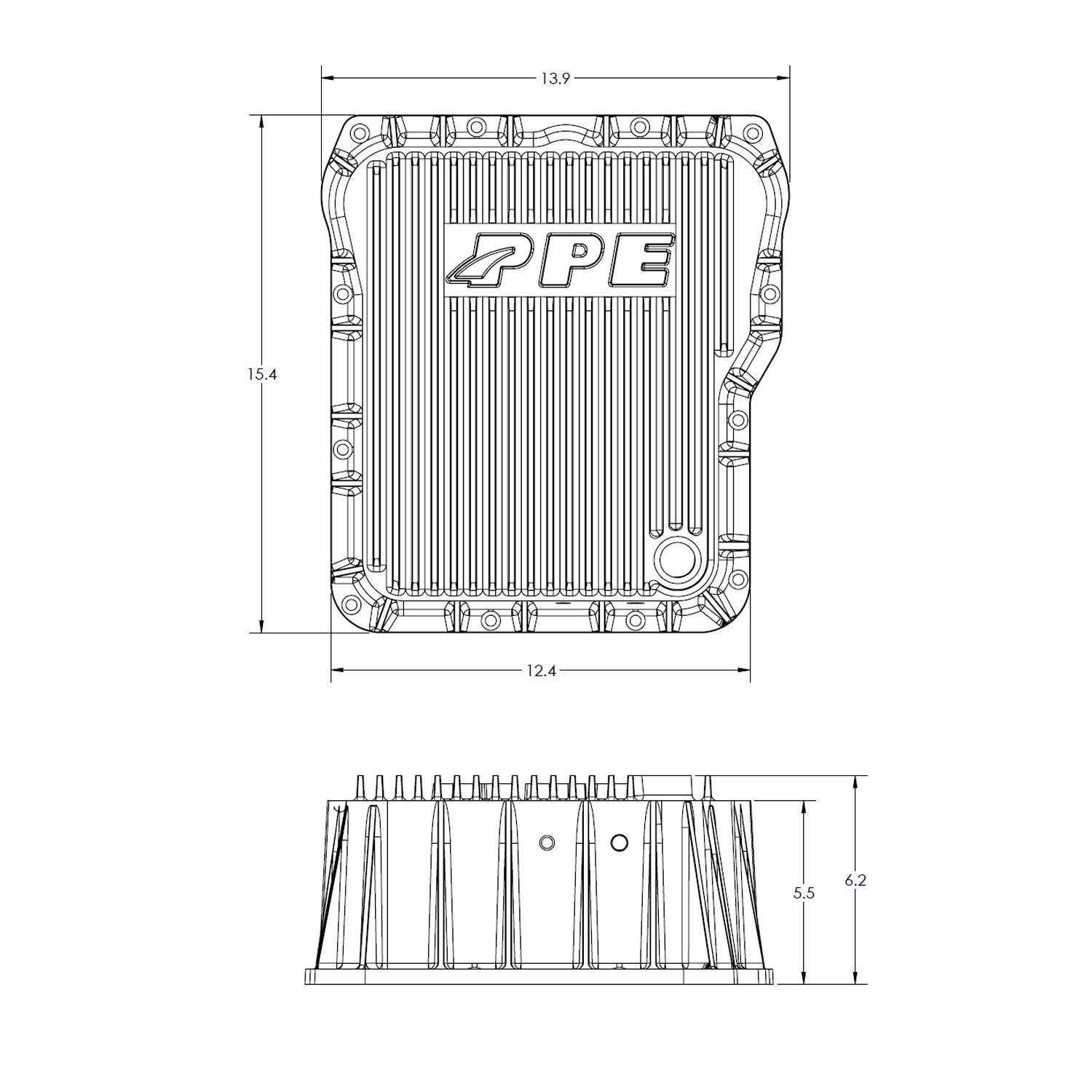 PPE Diesel PPE Deep Transmission Pan GM Allison 1000 And 2000 Series 1000 And 2000 Series Black  128051020