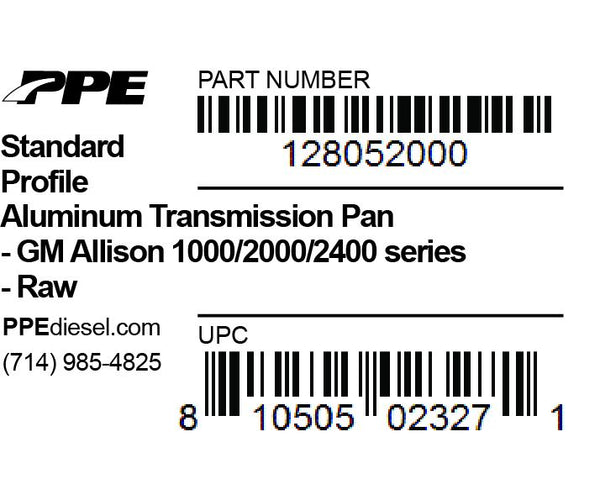 PPE Diesel PPE Trans Pan Standard Depth GM Allison 1000 And 2000 Series 1000 And 2000 Series Raw  128052000