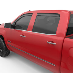 EGR in-channel window visors front & rear set matte black Extended Cab 15-19 Chevrolet Silverado & GMC Sierra 2500HD, 3500HD 14-18 Extended Cab Chevrolet Silverado & GMC Sierra 1500