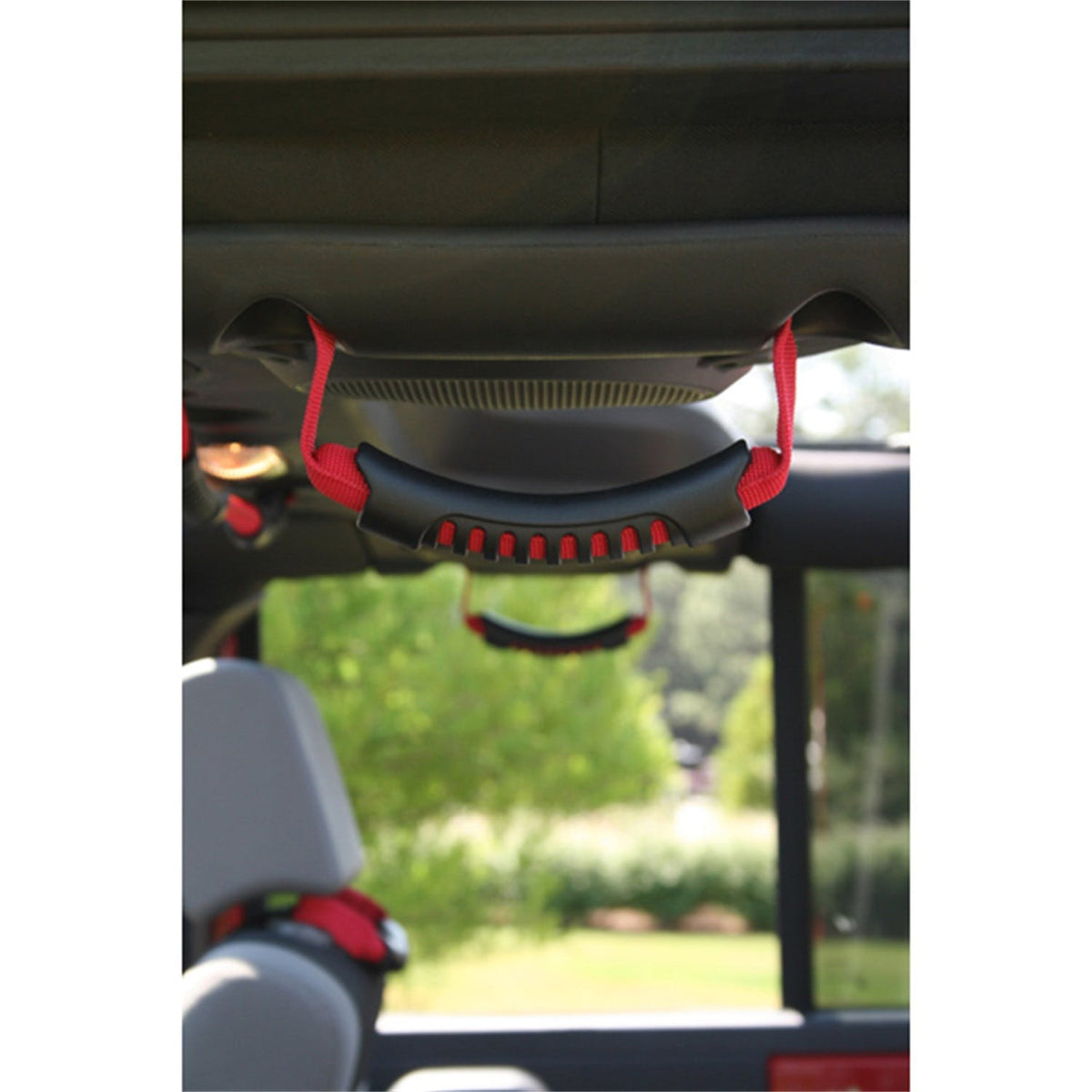 Rugged Ridge 13305.15 Rear Side Grab Handles; Red; 07-17 Jeep Wrangler JKU