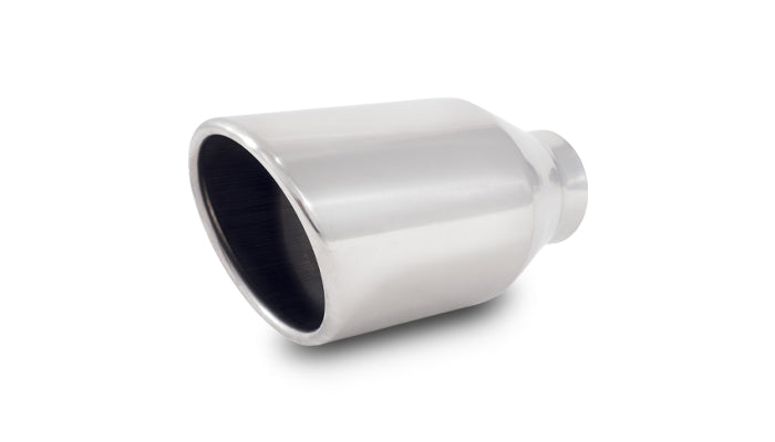 Vibrant Performance - 1342 - 4.00 in. Outlet O.D. Round SS Tip (Double Wall, Angle Cut), 2.50 in. Inlet I.D.