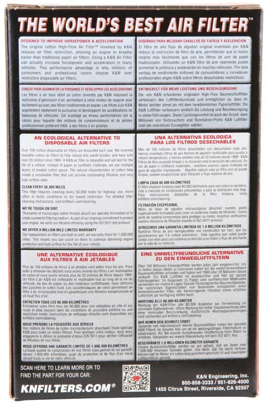 K&N RD-0700 Universal Clamp-On Air Filter