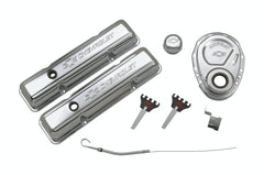 PROFORM 141-001 Engine Dress-Up Kit; Chrome with Stamped Chevy Logo; Fits SB Block Chevy Engines