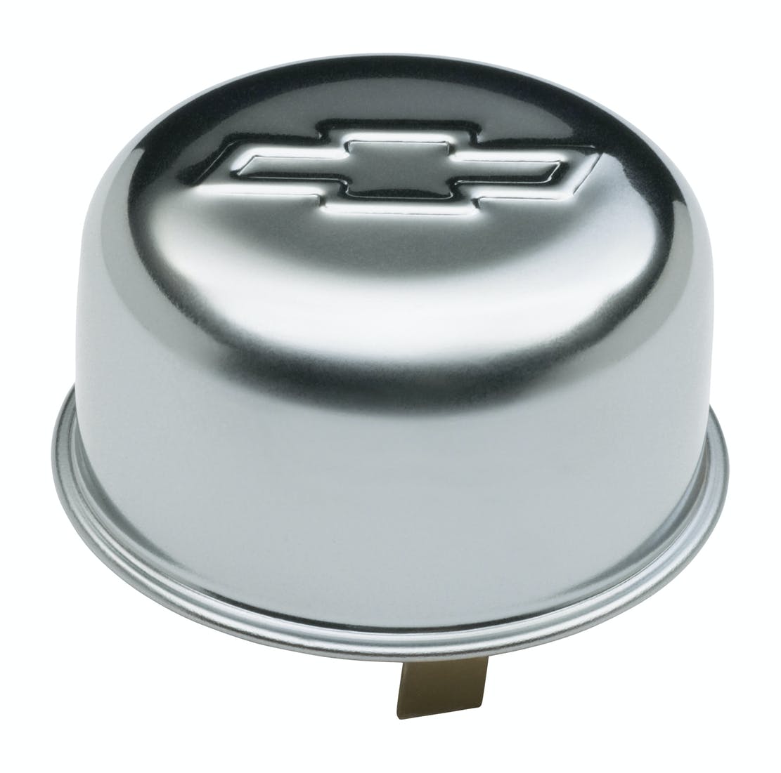 PROFORM 141-617 Engine Oil Breather Cap; Push-On Style; 1.82 Hole; Embossed Bowtie Logo; Chrome