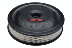 PROFORM 141-692 Engine Air Cleaner Kit; Super-Light; 14 Inch; Aluminum; Black; Bowtie/Chevy Logo