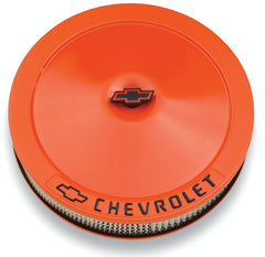 PROFORM 141-785 Engine Air Cleaner Kit; 14 Inch Dia; Orange; Chevy Black Lettering w/Bowtie Logo