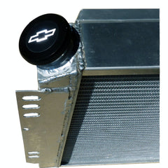 PROFORM 141-820 Twist-On Radiator Cap; Chevrolet Bowtie Emblem; Black Anodized Billet Aluminum