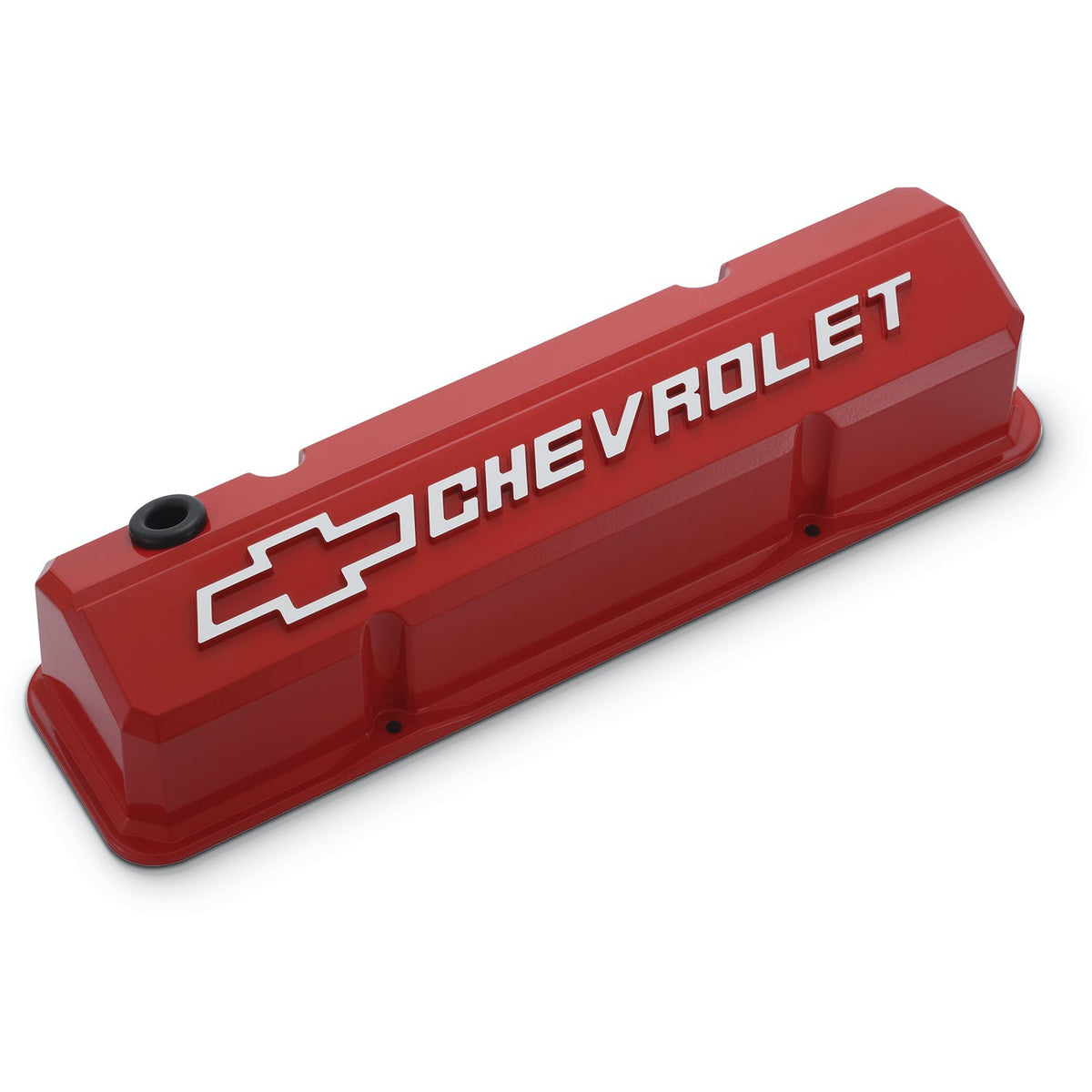 PROFORM 141-931 Valve Covers Slant-Edge Tall Die Cast Red w/ Raised Bowtie Logo SB Chevy