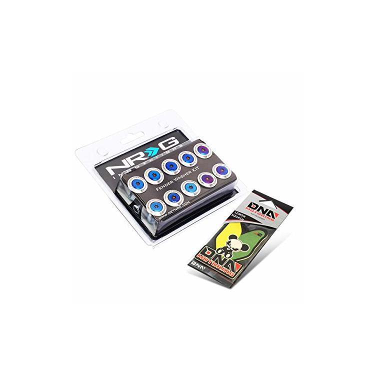 NRG Innovations Fender Washer Kit Titanium Series M6 Size (Fits 10mm Bolts) - Rivets for Plastic FW-200ST