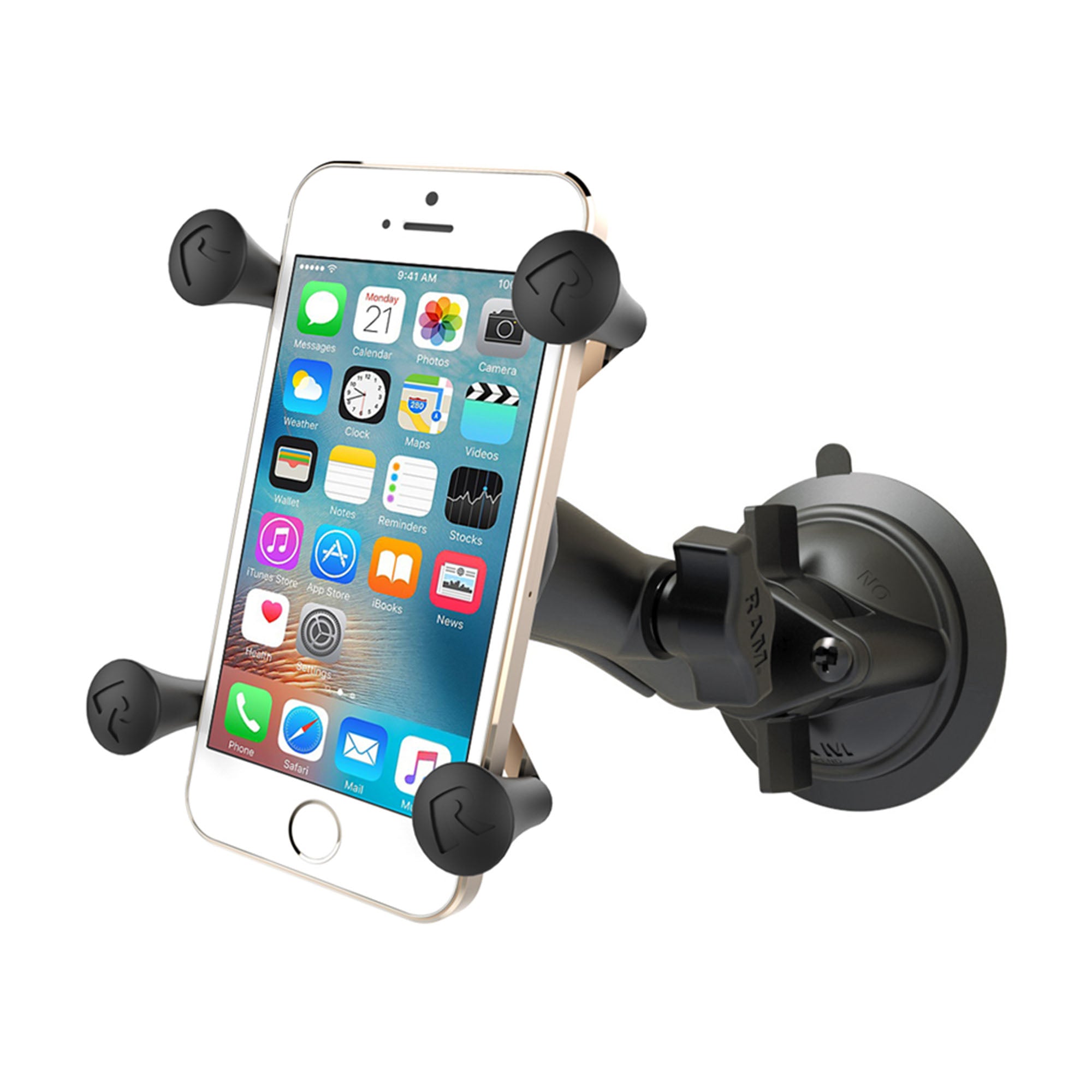 RAM Black X-Grip with Twist Lock Suction Cup Base Rugged Vehicle Mount