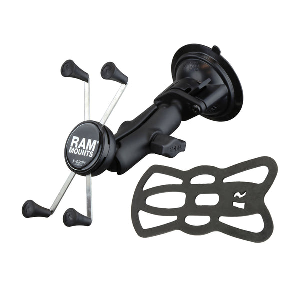 RAM Black Large X-Grip with Twist Lock Suction Cup Base Rugged Vehicle Mount