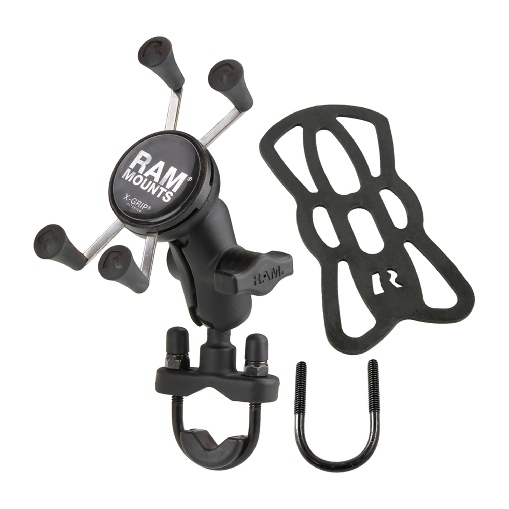 RAM X-Grip Phone Mount with Handlebar U-Bolt Base - Short Arm