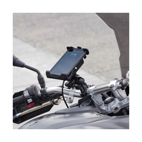 RAM Black Quick-Grip Waterproof Wireless with Motorcycle Hardwire Charger
