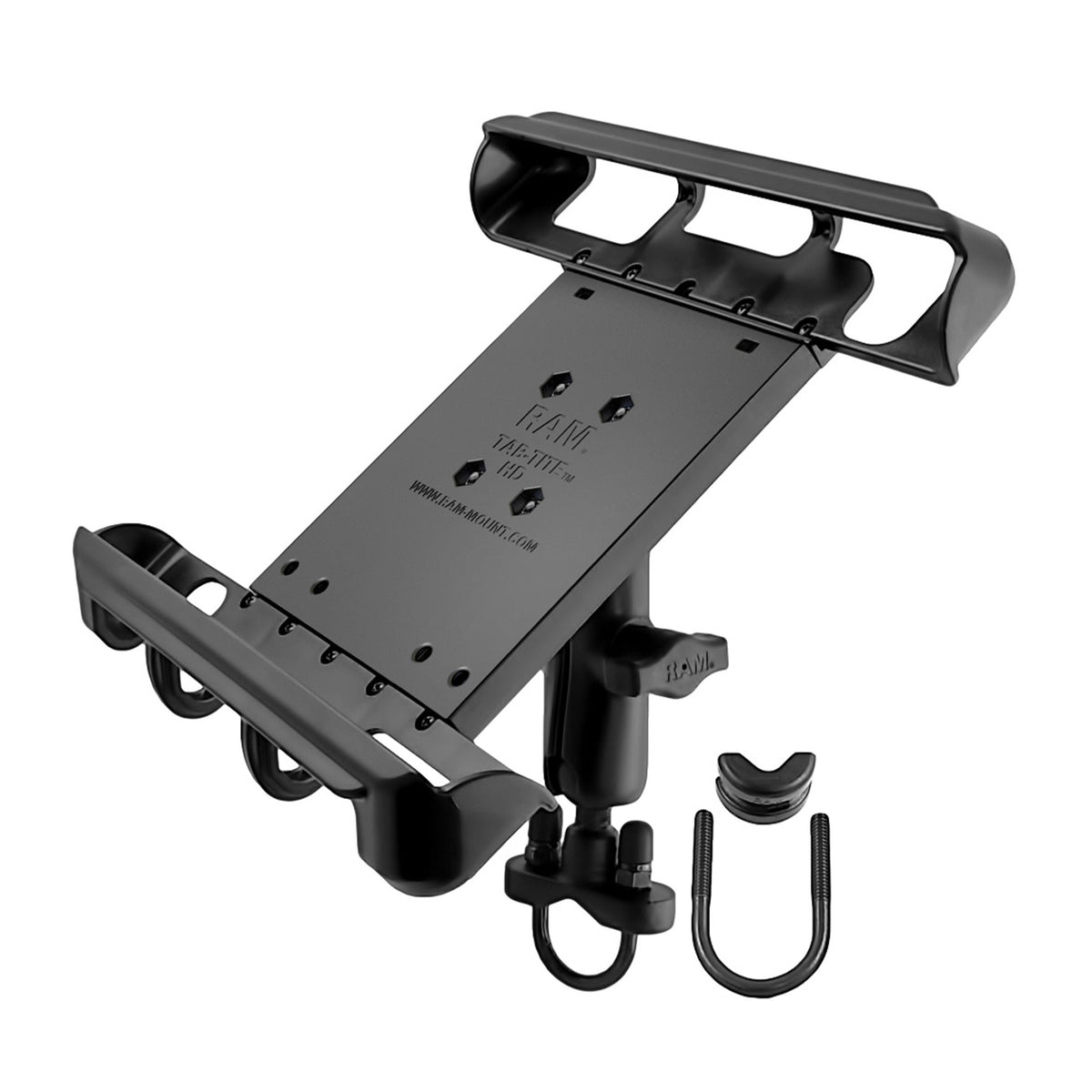 RAM Tab-Tite Handlebar U-Bolt Mount for Large 10" Tablets with Cases - Medium Arm - B Size