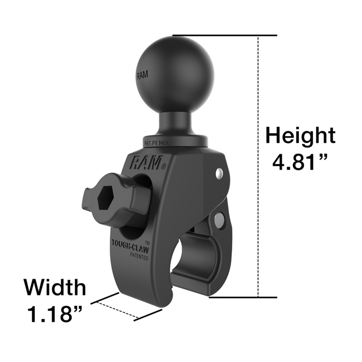 RAM Tough-Claw Small Clamp Ball Base - C-Size