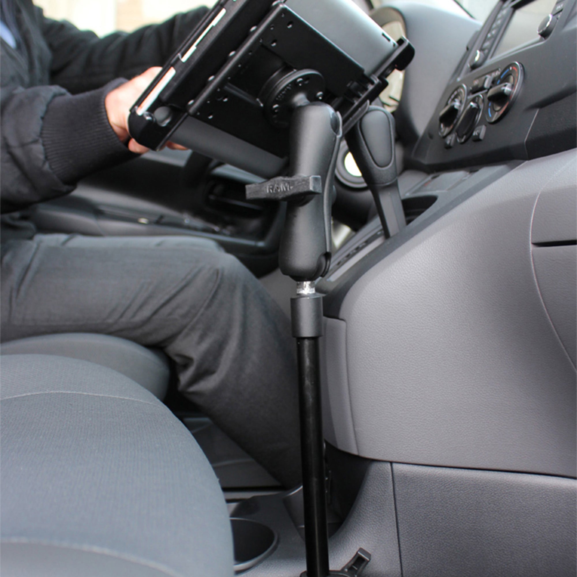RAM Pod HD Vehicle Mount with 12" Aluminum Rod and C-Size Round Plate