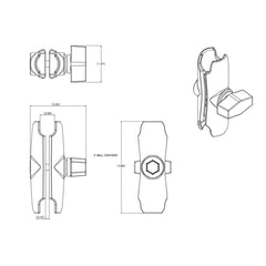 RAM Double Socket Arm - A-Size