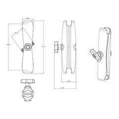 RAM?Double Socket Arm - C-Size - Long Arm