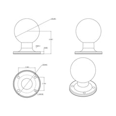 RAM Round AMPS Plate with Ball - D-Size
