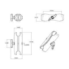 RAM Double Socket Arm - E-Size - Medium Arm