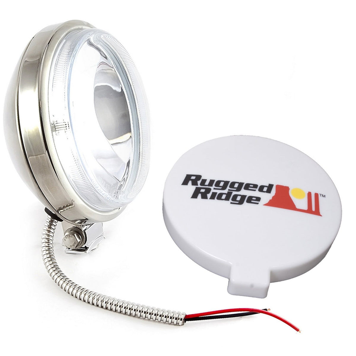 Rugged Ridge 15208.10 6 Inch Slim Halogen Fog Light Kit; Stainless Steel Housing