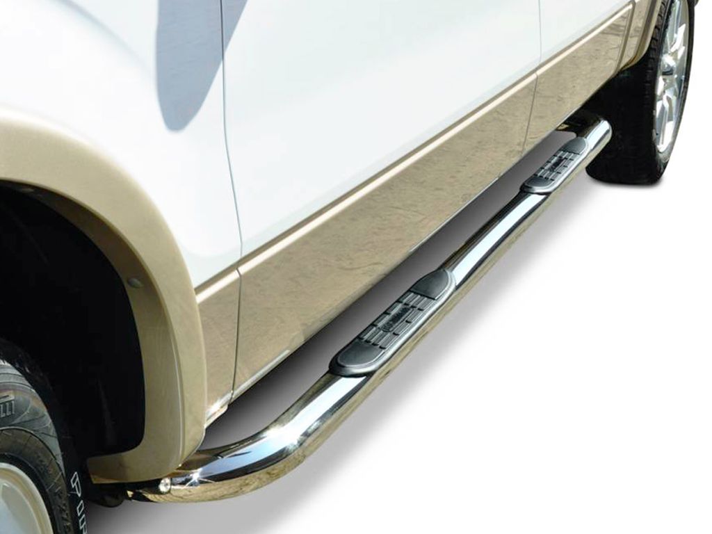 Big Country 3" Round Side Bars Stainless - Polished - 02-10 Ford Ranger