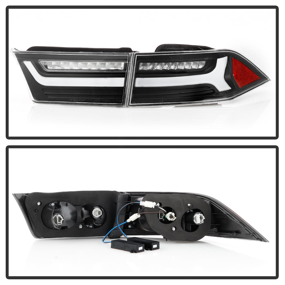 XTUNE POWER 9047510 Acura TSX 2006 2008 Light Bar LED 4pcs Tail Lights Black