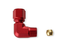 NOS 16477NOS 3/16 HRDLNE TO 90 DEG 1/8 NPT FTG - RED