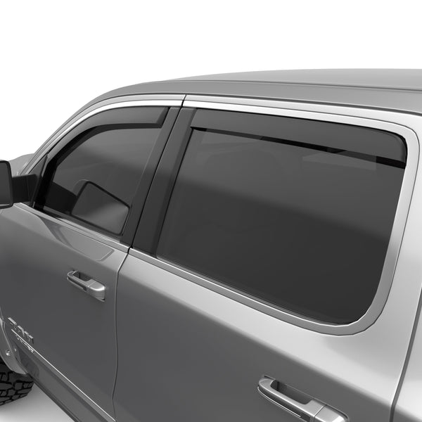 EGR In-channel window visors front & rear set matte black Crew Cab 19-22 Ram 1500