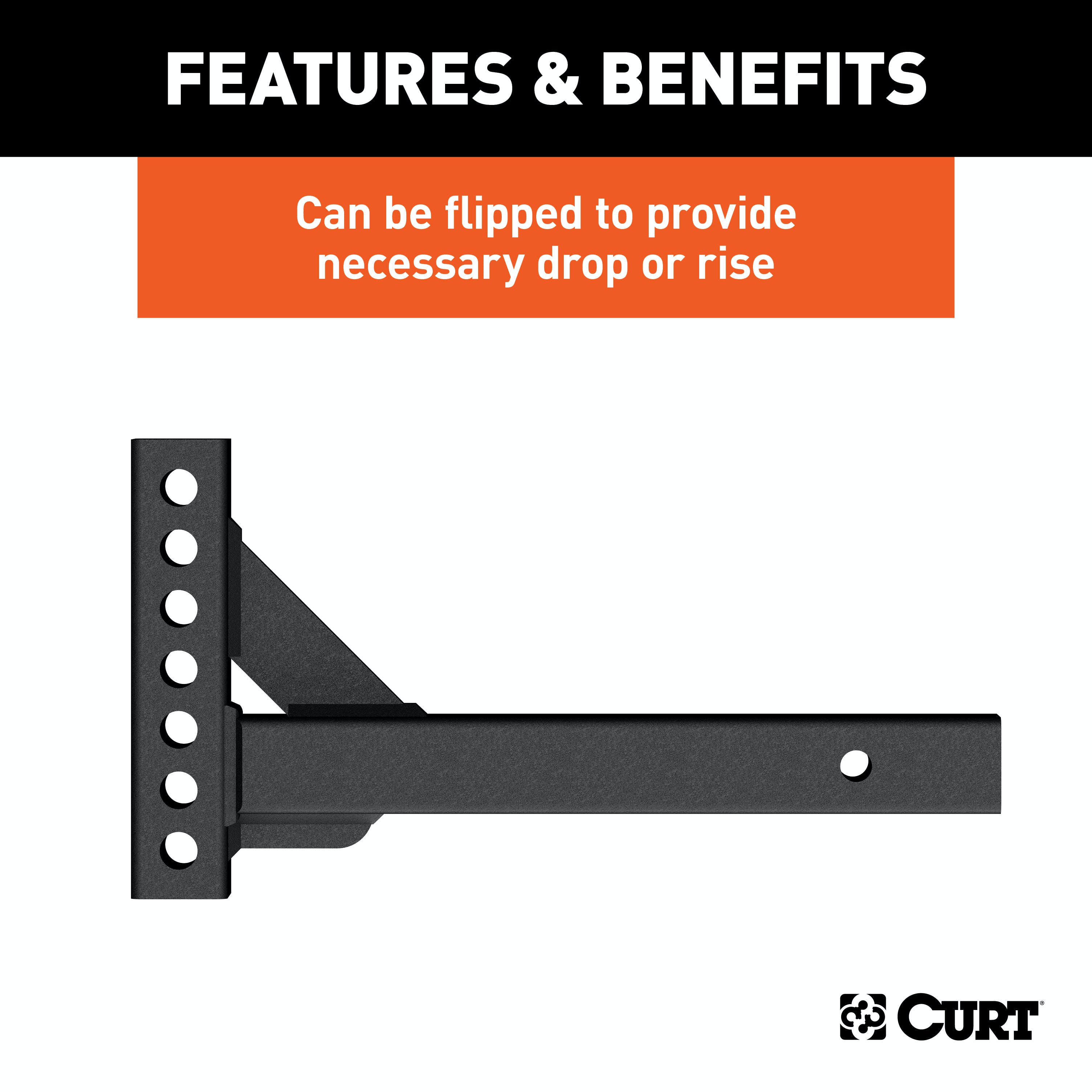 CURT 17103 Weight Distribution Shank (2 Shank, 2 Drop, 6 Rise)