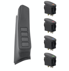Rugged Ridge 17235.87 A-Pillar 4 Switch Pod Kit, Black, Right