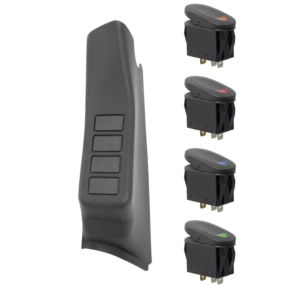 Rugged Ridge 17235.86 A-Pillar Switch Pod Kit, Black Left
