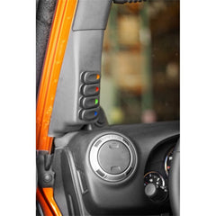 Rugged Ridge 17235.96 A-Pillar 4 Switch Pod Kit, Black Left