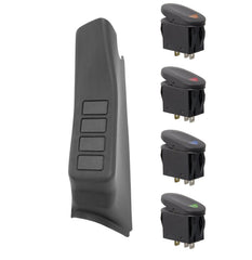 Rugged Ridge 17235.96 A-Pillar 4 Switch Pod Kit, Black Left