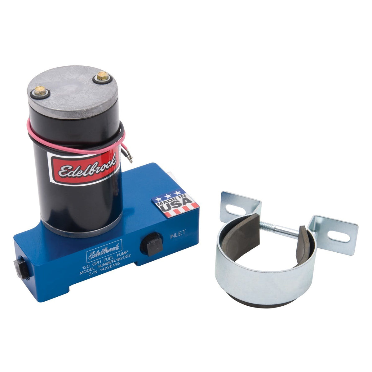 Edelbrock 182052 Quiet-Flo In-Line Blue Electric Fuel Pump - 120 GPH