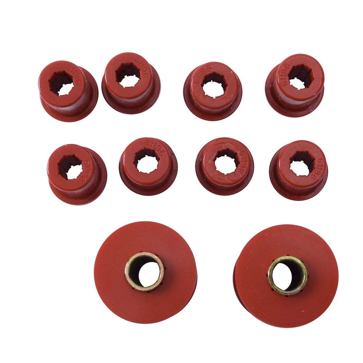 Rugged Ridge 18365.01 Rear Leaf Spring Bushing Kit; Red; 76-86 Jeep CJ Models