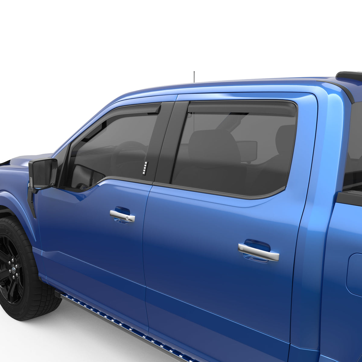 EGR in-channel window visors front & rear set matte black Crew Cab 15-22 Ford F-150 17-22 Ford F-250 & F-350 Super Duty