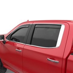 DISCONTINUED - EGR in-channel window visors front & rear set dark smoke Crew Cab Cab 19-22 Chevrolet Silverado & GMC Sierra 1500