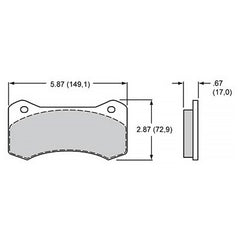 Wilwood Brakes PAD,6617H,AERO,POLYMATRIX,AXLE SET 15H-9979K