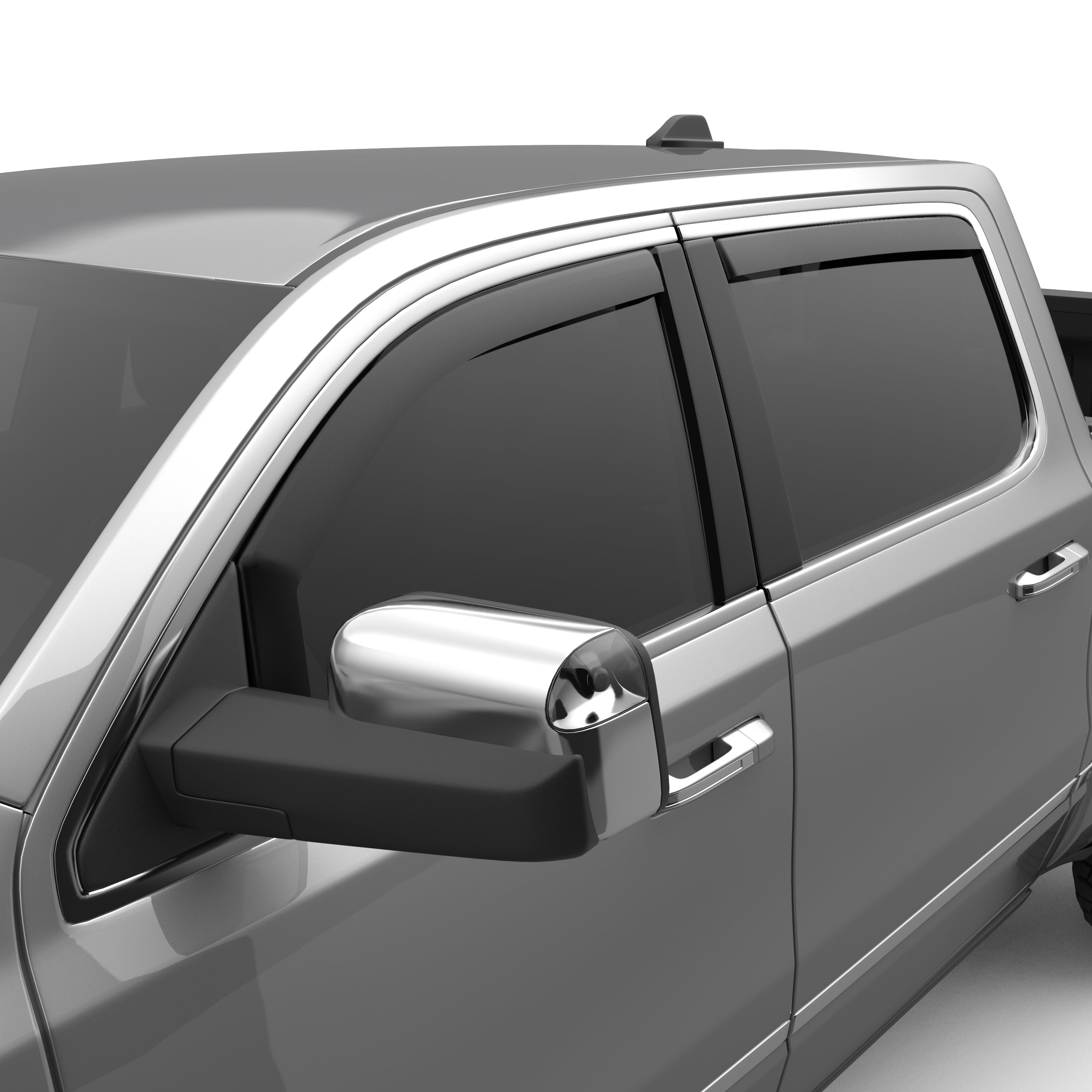 EGR In-channel window visors front & rear set matte black Crew Cab 19-22 Ram 1500