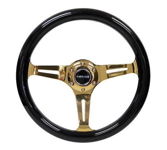 NRG Innovations Steering Wheels Wood Grain ST-015CG-BK