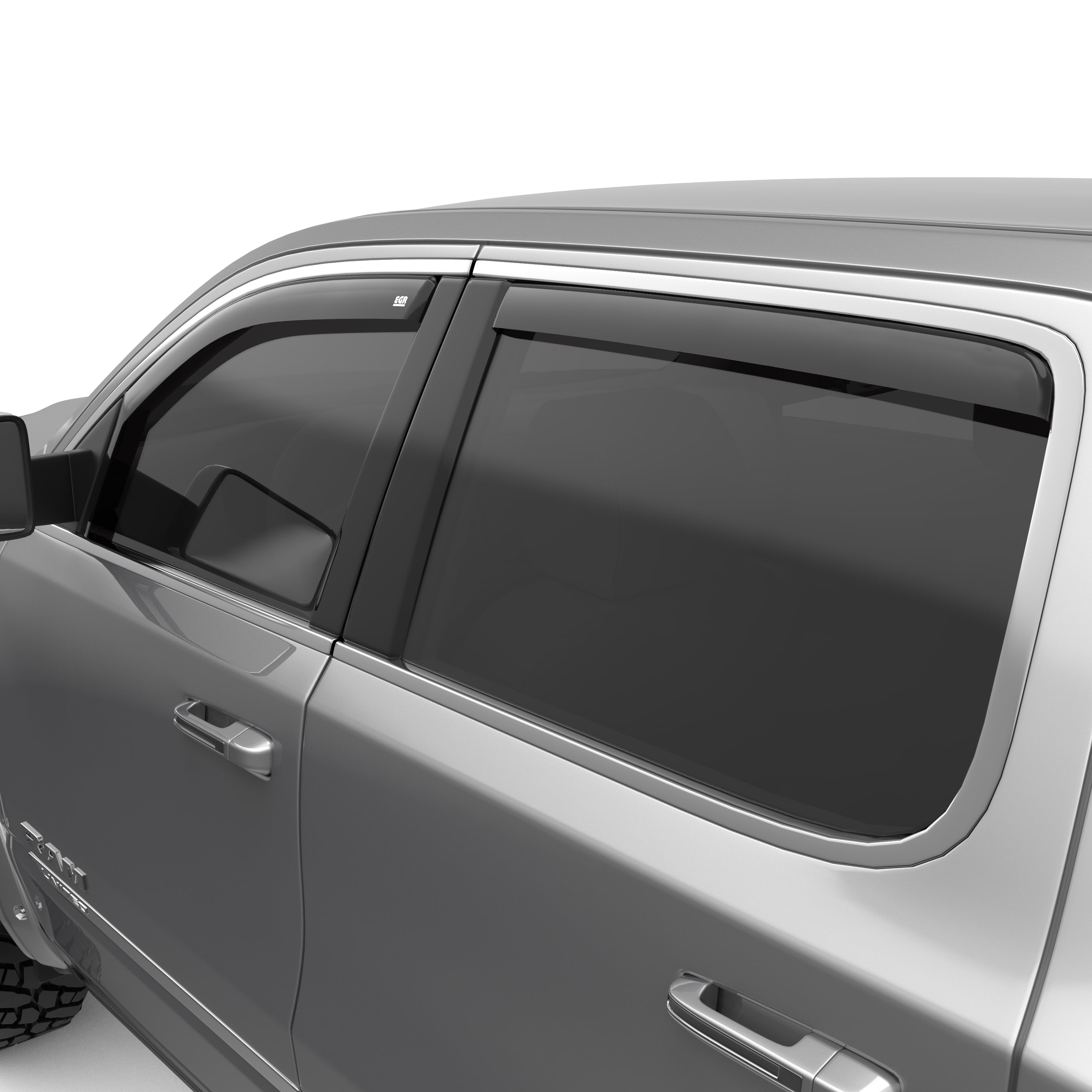 EGR in-channel window visors front & rear set dark smoke Crew Cab 19-22 Ram 1500