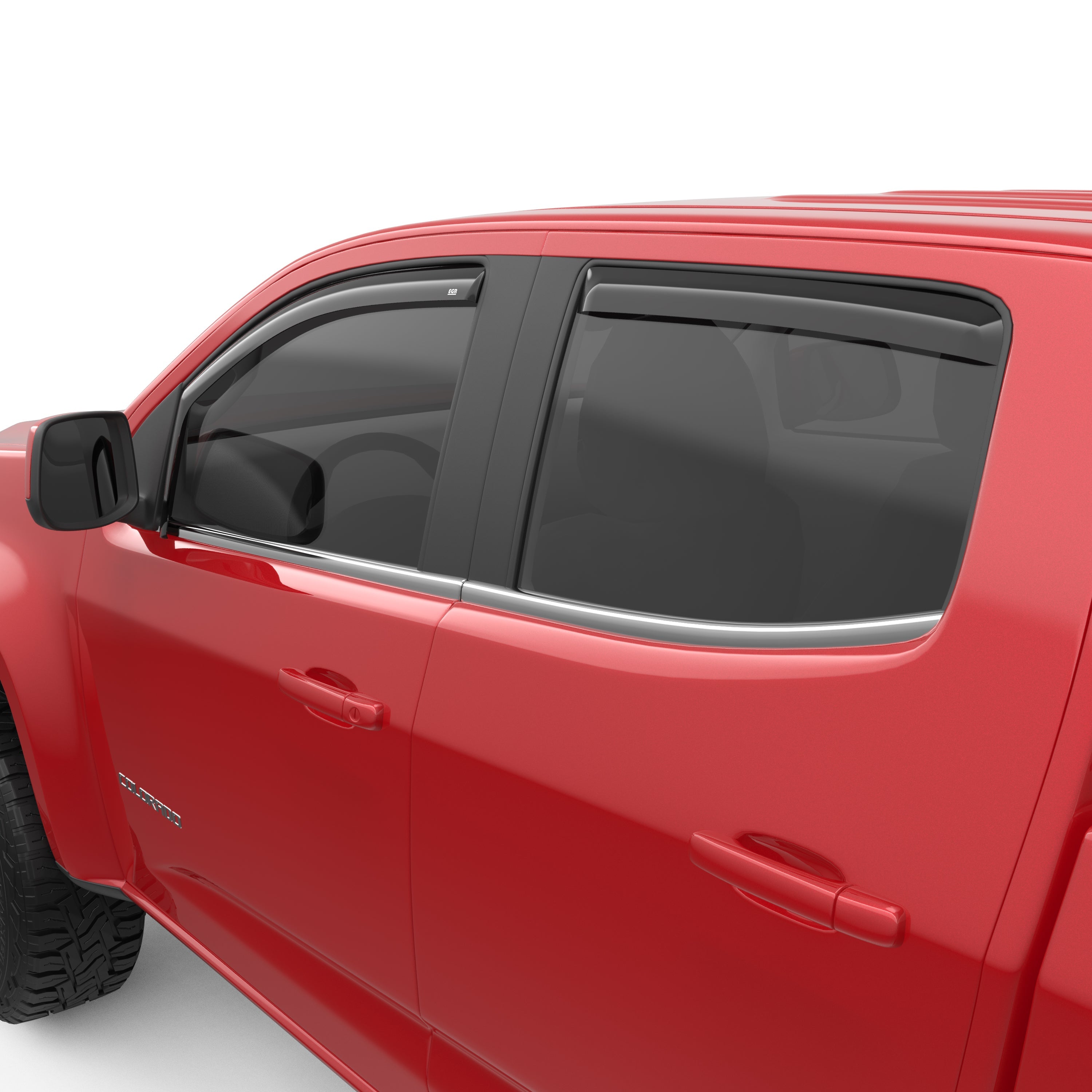 EGR in-channel window visors front & rear set dark smoke Crew Cab 15-22 Chevrolet Colorado & GMC Canyon