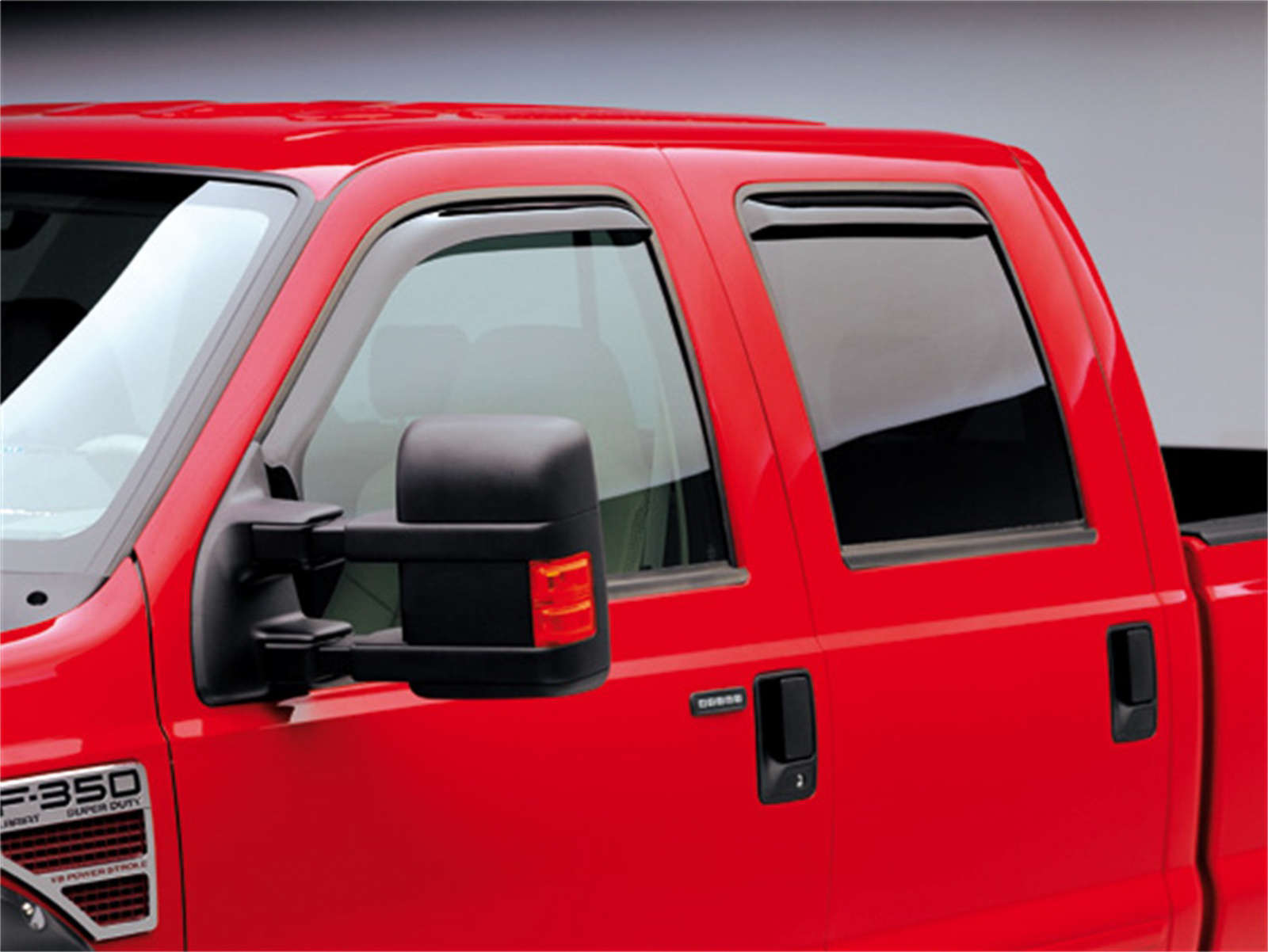 EGR in-channel window visors front & rear set dark smoke Crew Cab 99-16 Ford F-250 F-350 F-450 & F-550 Super Duty